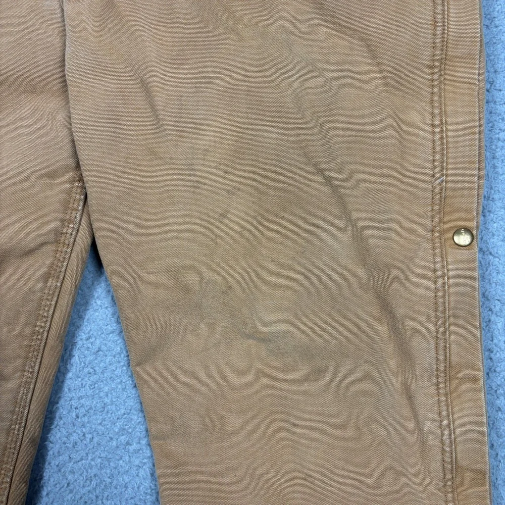 Carhartt Mens Duck Quilt Lined Coveralls Brown Size 44 Regular Workwear Jumpsuit